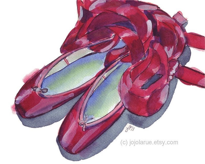 red pointe shoes ballet