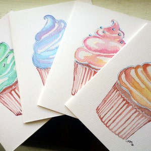 Cute Pastel Cupcake Art Cards Cupcake Art Notecards Ed. 2 , Set of 12 image 4