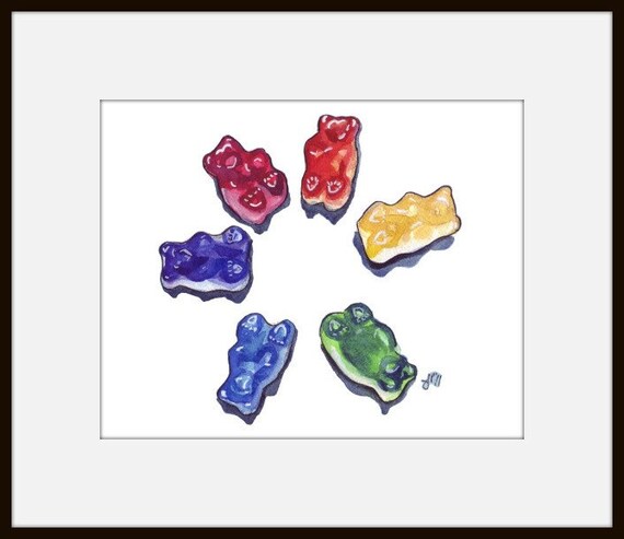 Gummy osos acuarela pintura Gummi arte caramelo arco - Etsy España