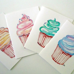 Cute Pastel Cupcake Art Cards Cupcake Art Notecards Ed. 2 , Set of 12 image 1