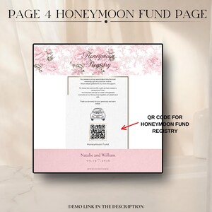Blush Pink Wedding Website Template with RSVP | Editable Canva Invitation Design (digital download) image 8