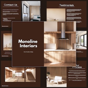 Modelo de Portfólio de Designer de Interiores - Portfólio Profissional Personalizável para Designers e Design de Interiores