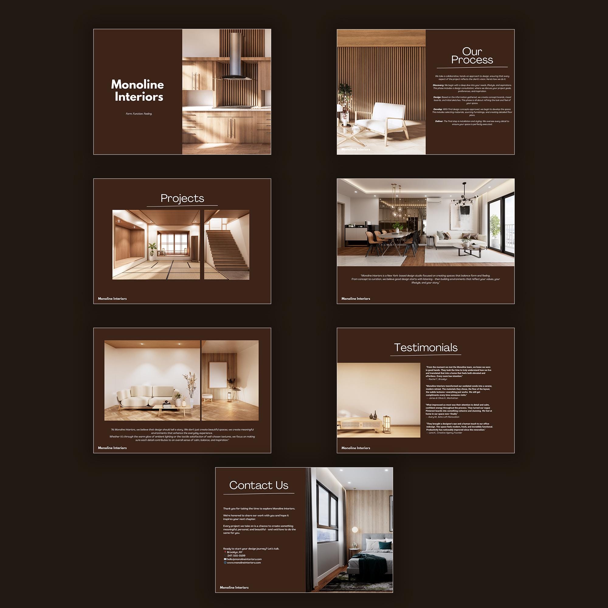 Interior Designer Portfolio Template Design - Professional Customizable ...