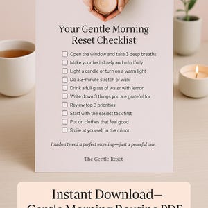 Morning Reset Routine Printable for Moms – 5-page Gentle Planner (PDF ...