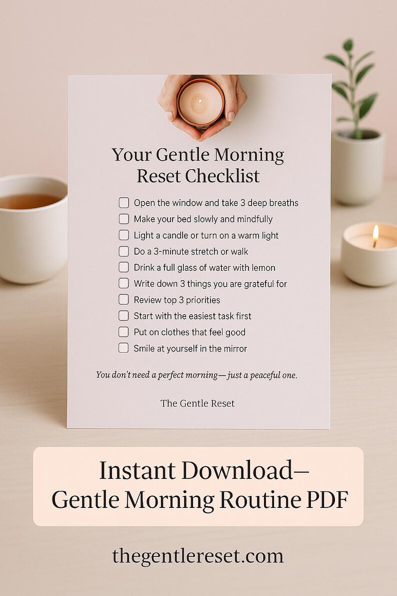 Morning Reset Routine Printable for Moms – 5-page Gentle Planner (PDF ...