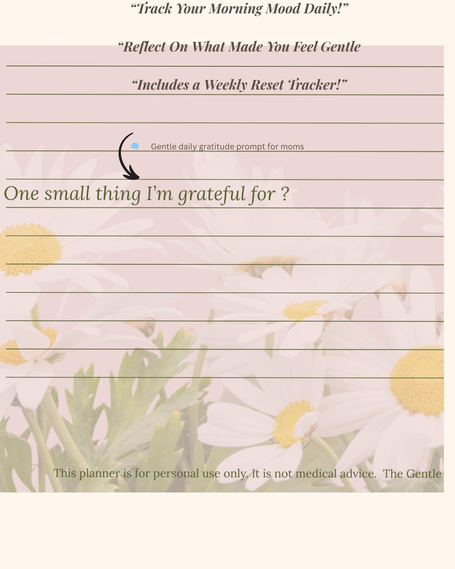 Morning Reset Routine Printable for Moms – 5-page Gentle Planner (PDF ...