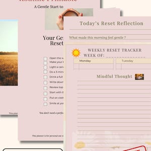 Morning Reset Routine Printable for Moms – 5-page Gentle Planner (PDF ...