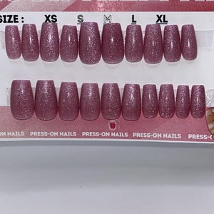 pink press on nails, glitter pink nails, glitter nails, cat eye nails, handmade press on nails, reuseable press on, shimmery nails,
