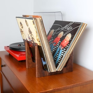 Handmade Solid Hardwood Record Flip Rack || Record Holder || Mid ...
