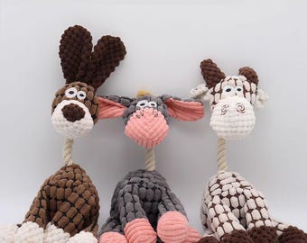 Piepend huisdierspeeltje, duurzaam pluche kauwspeeltje voor honden, interactief puppycadeau