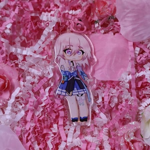 March 7th honkai star rail fanart chibi keychain