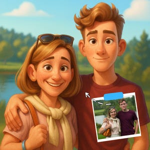 Custom Pixar Style Portrait: Personalized 3D Cartoon, Family & Pet Art (Digital Download)