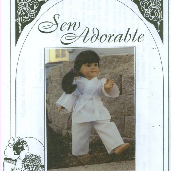 OOP Sew Adorable Doll Pattern fits American Girl Martial Arts Outfit and Robe