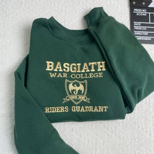 Embroidery Fourth Wing Dragon Sweatshirt, Dragon Rider Sweater, Fourth Wing Basgiath War College Hoodie for Bookish