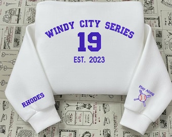 Sudadera bordada de la serie Windy City, artículos de Liz Tomforde, sudadera con capucha de Windy City Warriors, regalo literario de romance de hockey, suéter Mile High