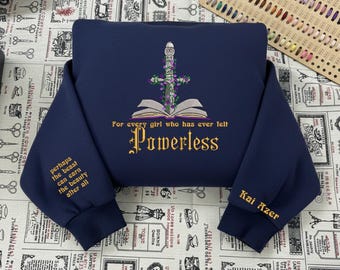 Powerless Vicious Little Thing Powerless geborduurde trui, Powerless Book Merch, sweater Kai en Paedyn