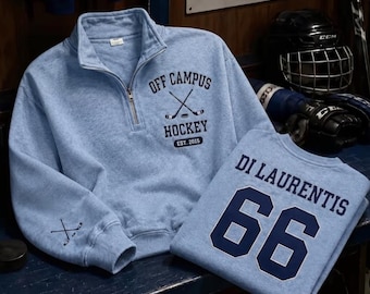 Briar University Di Laurentis 66 Sweatshirt, Briar U Embroidered Shirt, Off Campus Series Bookish Hoodie, Hockey Romance Sweatshirt Gift
