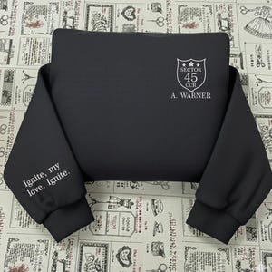 Shatter Me Embroidered Sweatshirt, Aaron Warner Shatter Me 45 Sector CCR Uniform Embroidered Sweatshirt, BookTok Merch, Bookish Merch image 2