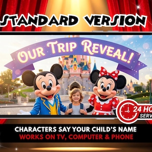 Video personalizzato di presentazione del viaggio Disney: messaggio personalizzato per Disney World, Disneyland Paris e California / Annuncio di una vacanza a sorpresa