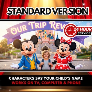 パーソナライズされたディズニー旅行発表ビデオ – ディズニーワールド、ディズニーランドパリ＆カリフォルニアへのカスタムメッセージ | サプライズバケーション発表