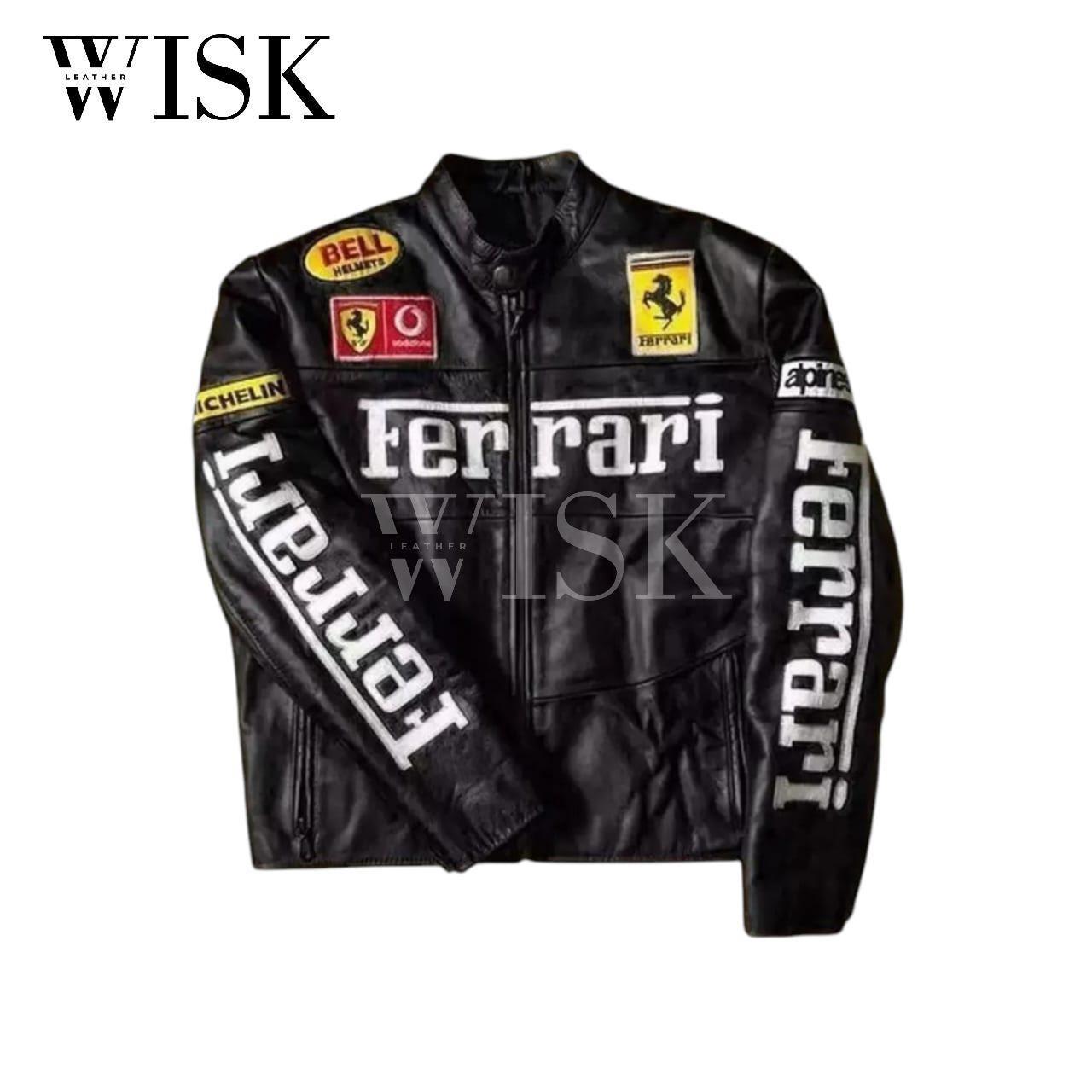 Yellow Ferrari Racing Leather Jacket - Etsy Yellow Ferrari Racing Leather Jacket - Etsy