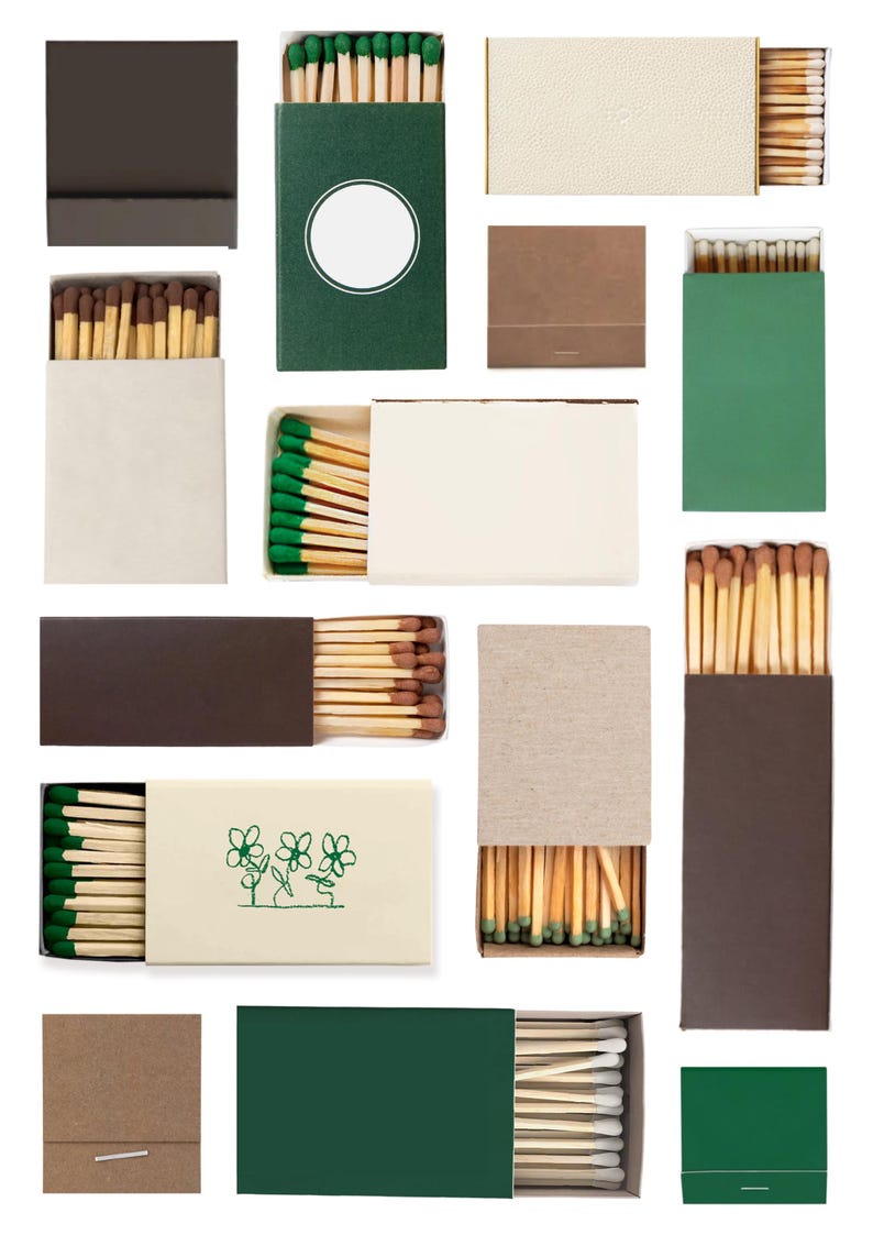 Match Box Print (green/brown) - Etsy
