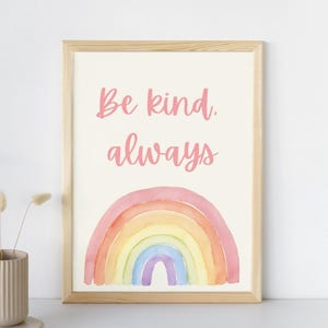 Be Kind Always Motivational Poster Wall Art Poster | Mental Health Poster Motivational Print | Positive Wall Art Posters Wall Decor