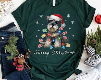 Schnauzer Christmas Sweatshirt, Dog Christmas Shirt, Schnauzer Mom Dad Tee, Gift for Dog Lover, Pet Parent Gift, New Year Dog Sweater