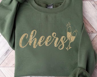 Cheers Shirt, Champagne Graphic Tee, Girls Trip Shirt, Bachelorette Party Tee, Celebration Sweatshirt, New Year Party Tee, Cute Drinking Tee