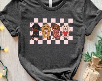 Dachshund Shirt, Wiener Dog Tee, Cute Dog Lover Sweatshirt, Aesthetic Dog Graphic Tee, Gift for Dog Lovers, Valentine Dog Shirt