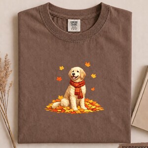 Goldendoodle Fall Shirt, Cute Autumn Goldendoodle Graphic Tee, Cozy Goldendoodle Shirt, Comfort Colors Dog Lover Tee, Fall Dog Mom Gift