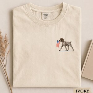 German Shorthaired Pointer American Flag Comfort Colors Graphic Tee, Patriotic German Shorthaired Pointer Shirt, USA Dog Tee, 4th of July