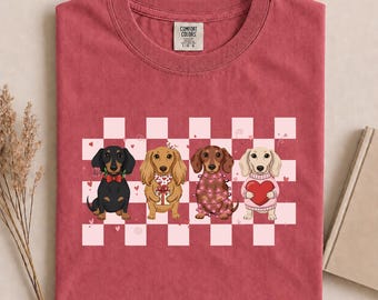 Dachshund Shirt, Wiener Dog Comfort Colors® Tee, Cute Dog Lover Shirt, Aesthetic Dog Graphic Tee, Gift for Dog Lovers, Valentine Dog Shirt