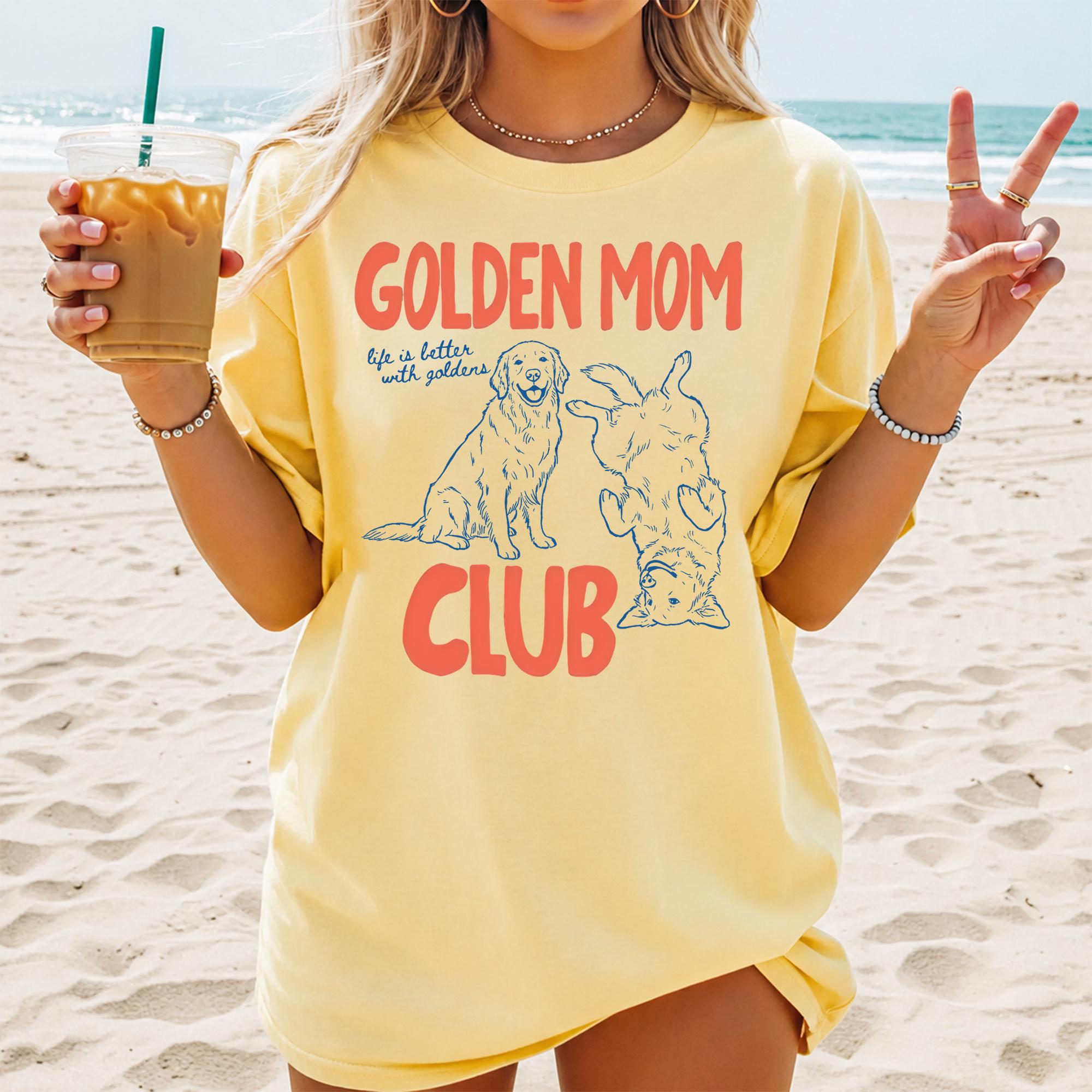 Golden Retriever Mom Club Comfort Colors® Shirt, Golden Retriever Shirt ...