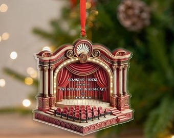 Personalized Theater Performance Ornament,Actor Actress Performer Gifts,Custom Name Theater Stage Xmas Decor,Christmas Decor,Red Gift Box