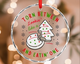 Funny Christmas Cookie Glass Ornament,Christmas Tree Decor,New Home Decor,Christmas Keepsake,Custom Kids Name Ornament,Kids Christmas Gifts