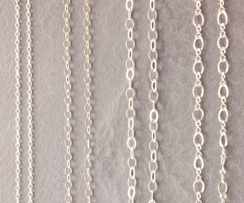 Sterling Silver Chain Necklace any length dainty chain 1s figure 8 chain choker necklace silver long chain necklace layering necklace