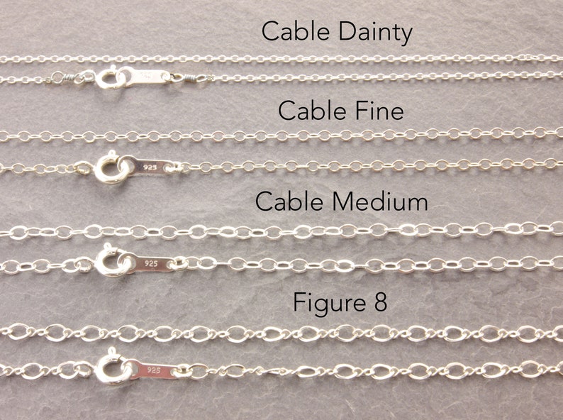 Sterling Silver Chain Necklace any length dainty chain 1s figure 8 chain choker necklace silver long chain necklace layering necklace