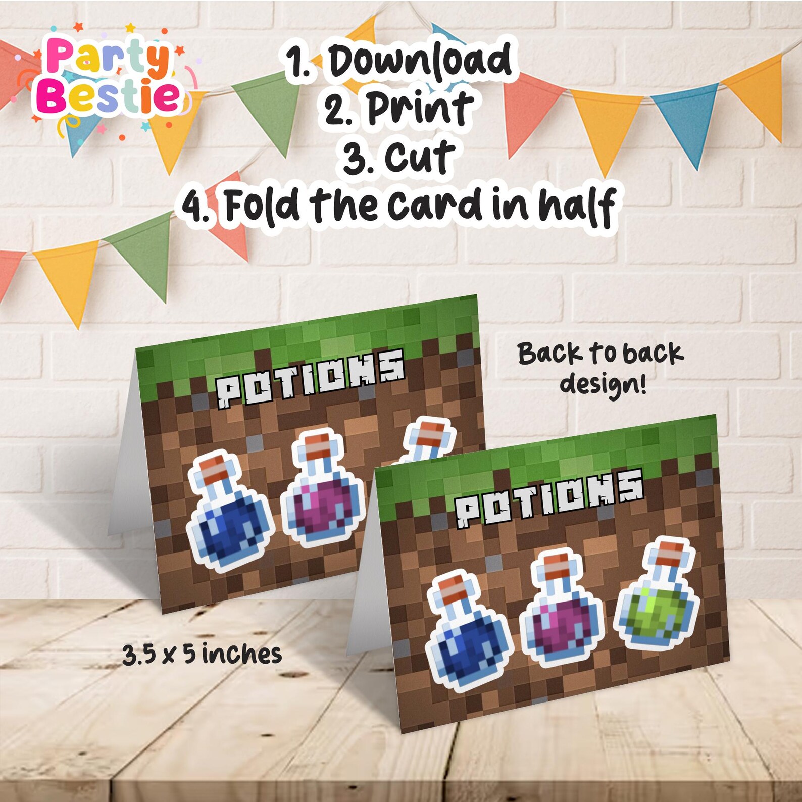 Minecrafter Food Tent Cards Label Printable Template, Minecrafter Party ...