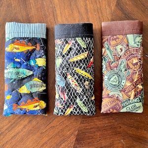 Pêche Chasse Étuis à lunettes, étui à lunettes de soleil, cadeau étui à lunettes pour lui, cadeau fête des pères, pochette à lunettes de lecture, leurres à poisson