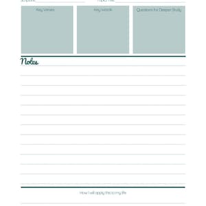 Sermon Notes Template