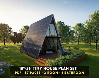 Scandinavisch huisje pdf-bestand - modern off-grid Tiny House-ontwerp
