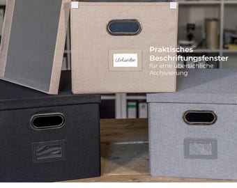 Aufbewahrungsbox für Hängeregister passend für Kallax, HMF 250473, DIN A4 Format