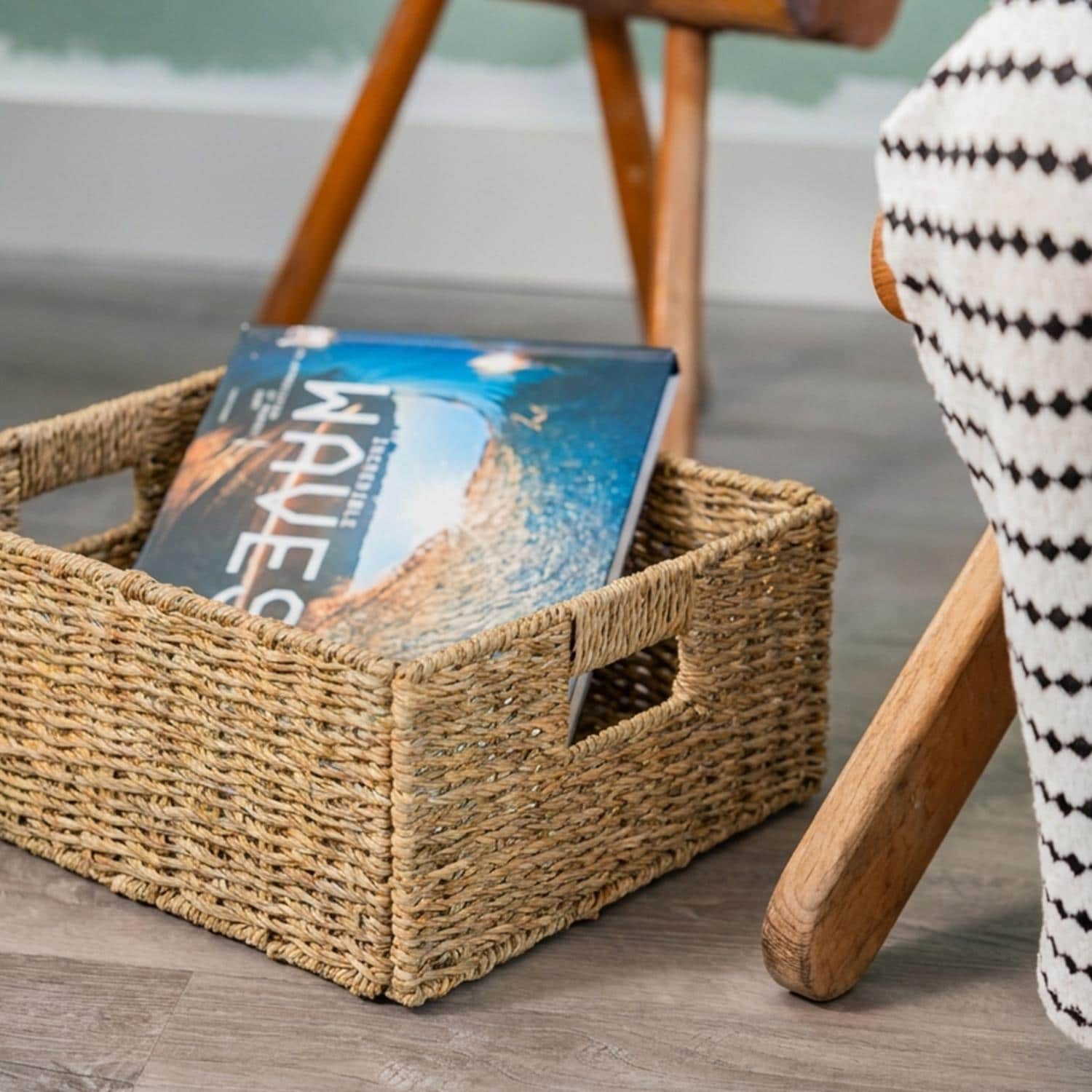 Panier de rangement tressé en jonc de mer — Beyit