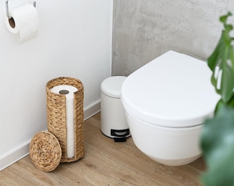 HMF 37255 Portarrollos de papel higiénico tejido de jacinto de agua, 35,5 x 17 cm