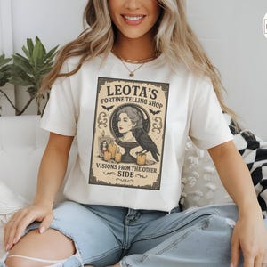 Maglietta con tema "Parco a tema spettrale", maglietta con tema "Negozio di cartomanzia", maglietta vintage da strega per giornate al parco, gite autunnali e stile spettrale