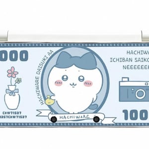 May include: A white and light blue case featuring a cartoon character with a bow, a flower vase, and a camera. The case has the text "1000", "Hachiware Daisuki AA", and "Hachiware Ichiban Saikouu Neeeeeeee".