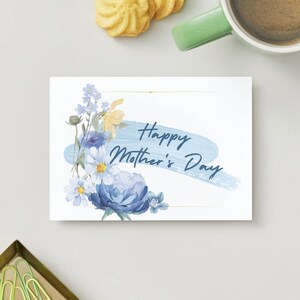 Flowers Mother&#39;s Day Card, Mother&#39;s Day Invitation, Floral, Printable Instant Download