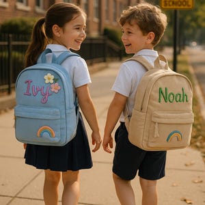 Mochila infantil de pana personalizada: mochila con nombre bordado