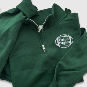 Custom Football Team Quarter Zip Jacket, Personalized Team Name Sports Football Sweater, Embroidered Game Day Pullover, Football Fan Gift